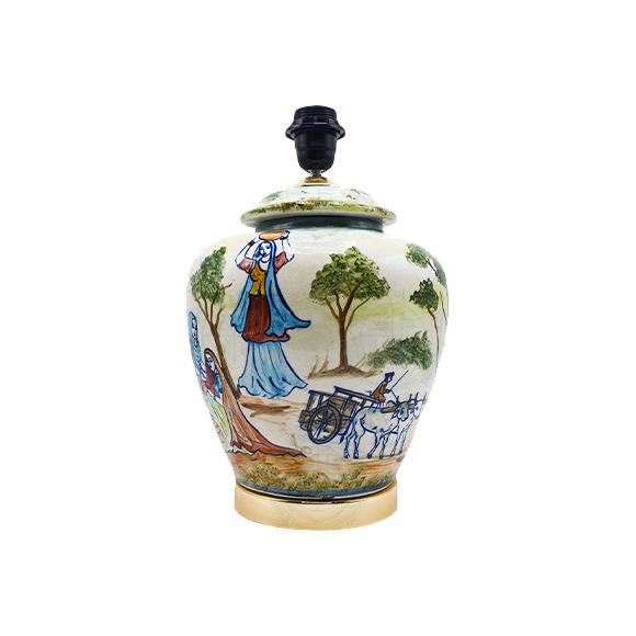 Illustrated Ceramic Lamp