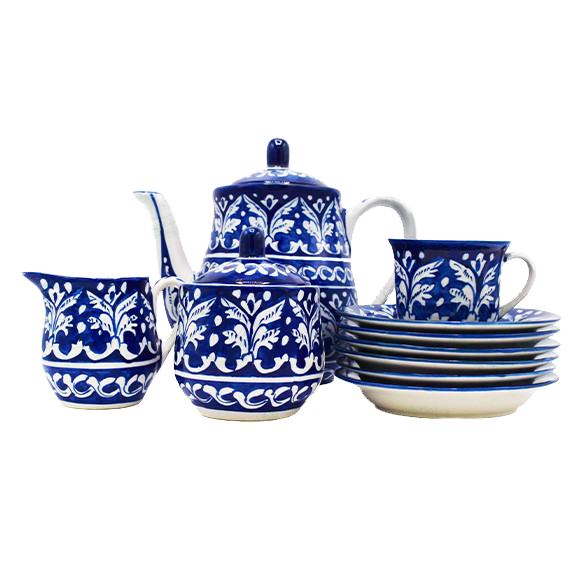 4-Piece Tea Set (Teapot, Sugar Bowl, Creamer, Cups)