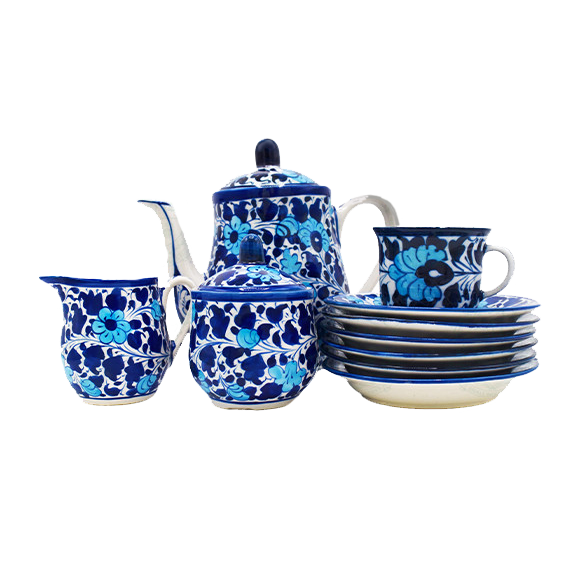 4-Piece Tea Set (Teapot, Sugar Bowl, Creamer, Cups)