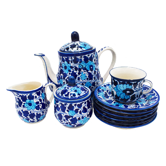 4-Piece Tea Set (Teapot, Sugar Bowl, Creamer, Cups)