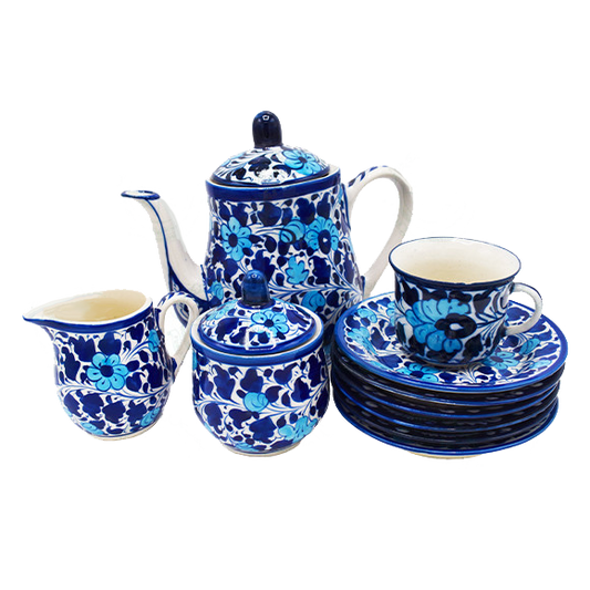 4-Piece Tea Set (Teapot, Sugar Bowl, Creamer, Cups)